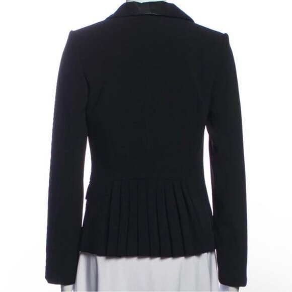 Line & Dot Leather Trim Tuxedo Blazer Jacket size medium - Picture 6 of 11